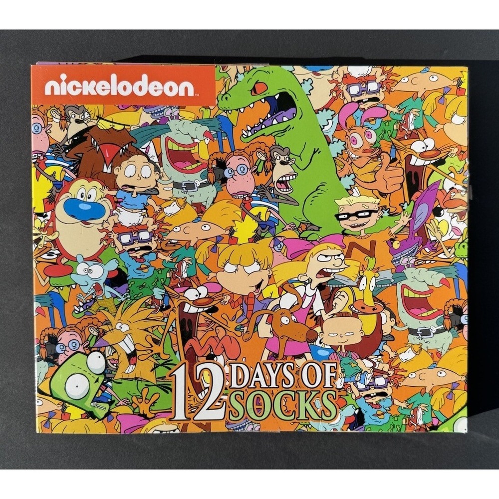 Nickelodeon 12 Days of Socks Gift Set, Sizes 6-12, Crew, Low Cut NEW UNOPENED